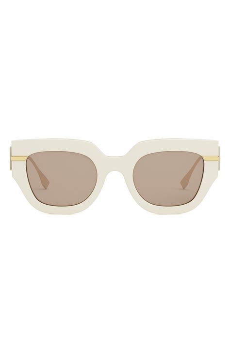 Fendi The Graphy 51mm Geometric Sunglasses Dark Havana Brown