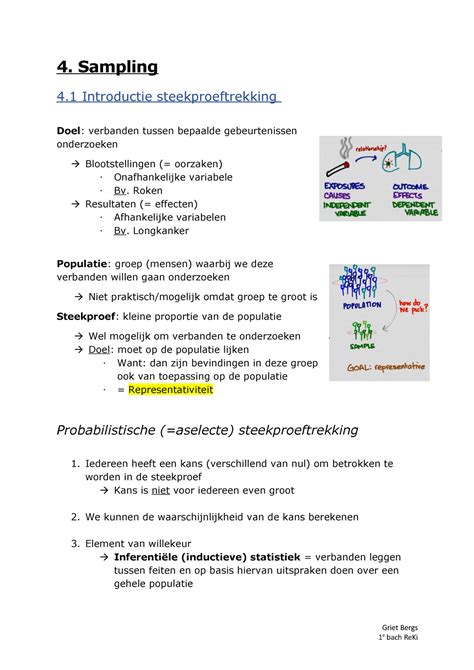 Samenvatting Filmpjes Hoofstuk 4 Sampling 4 Sampling 4 Introductie