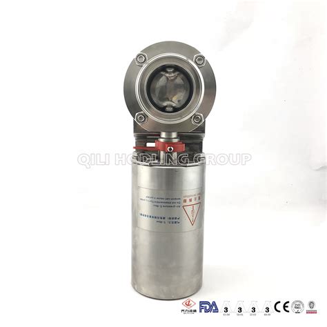 Sanitary Stainless Steel Threaded Pneumatic Butterfly Valve China Pneumatic Butterfly Valve