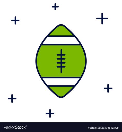 Filled outline american football ball icon Vector Image