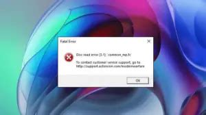 Fix Warzone Fatal Error Disc Read Error On Windows Pc