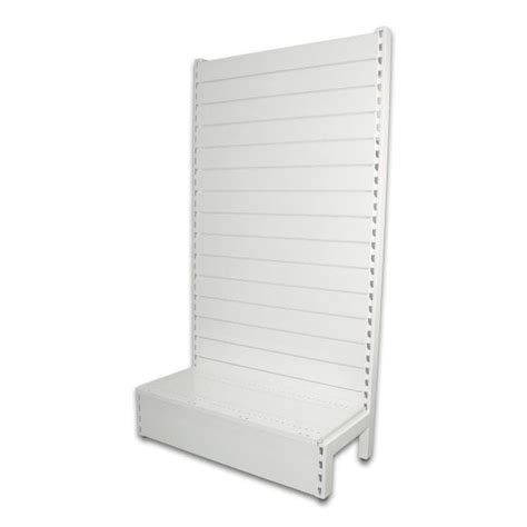 White Slatwall Gondola Shelving Single Sided Shelves For Shops