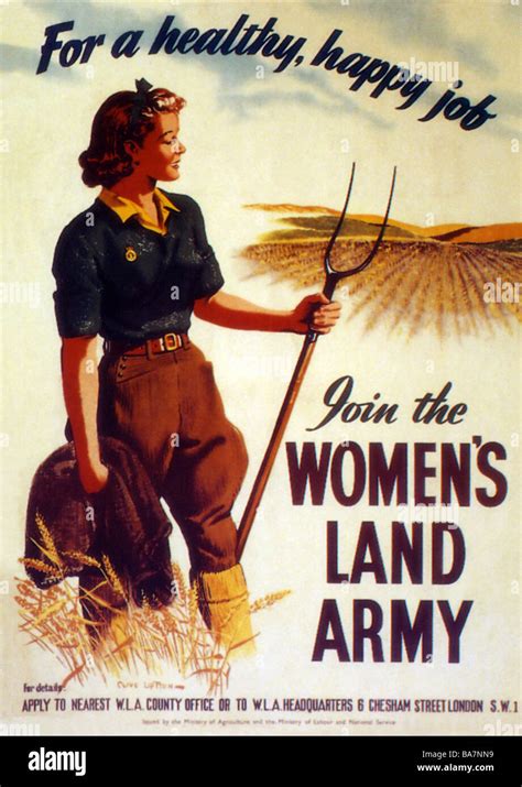 British World War Two Recruitment Poster Join The Woman S Land Army