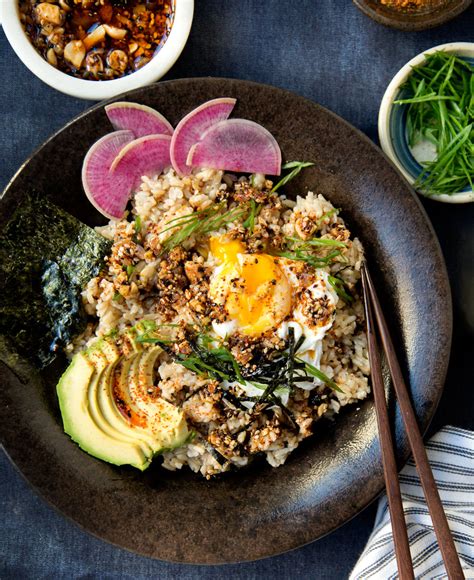 Brown Rice Bowl With Shichimi Togarashi Spiced Sesame Chili Oil Wild