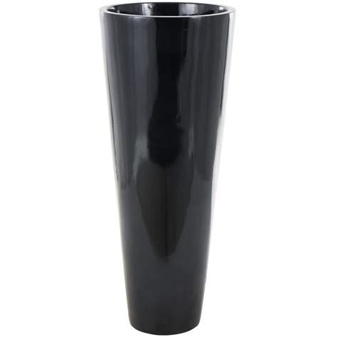 Litton Lane Black Fiber Glass Trumpet Minimalistic Floor Decorative