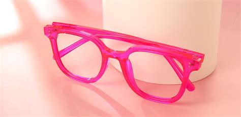 Florian Square Prescription Glasses - Neon Pink | Women's Eyeglasses ...