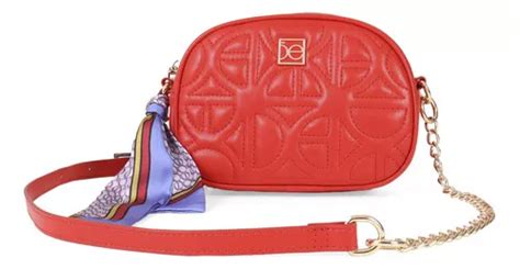 Bolsa Crossbody Para Mujer Cloe Acolchada Con Mascada Color Rojo