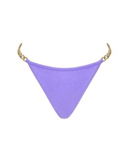 Purple Thong Mid Rise Bikini Bottom With Chains Xs Vivien Vance