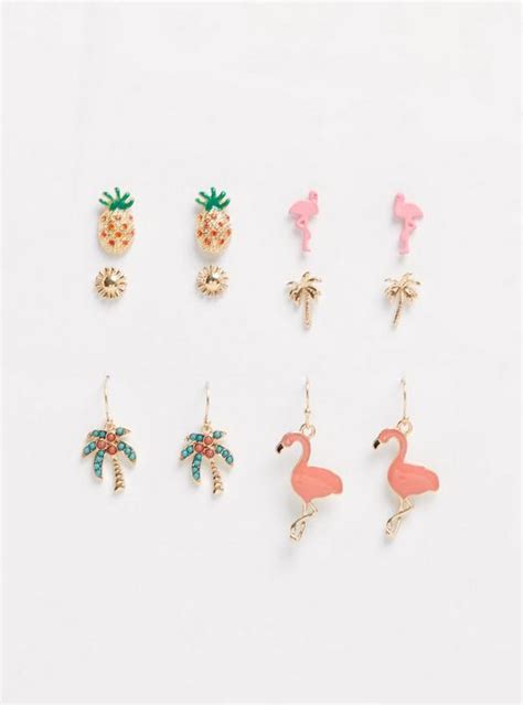 Plus Size Tropical Earrings Set Of 6 Torrid