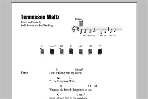 Tennessee Waltz By Patti Page Sheet Music For Ukulele Chords Lyrics At Sheet Music Direct