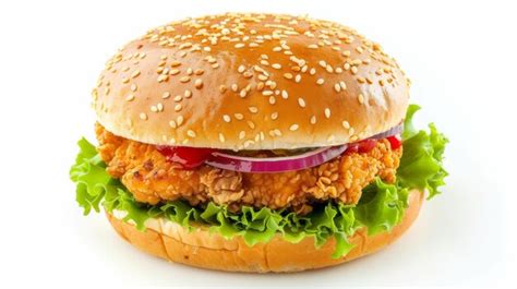 Premium Photo | Fried chicken burger