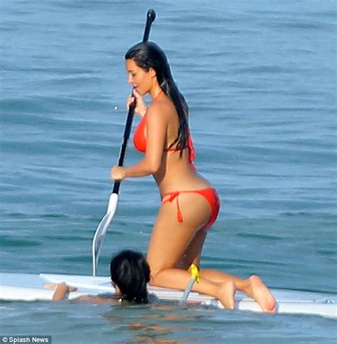 Kim Kardashian Shows Off Her Fabulous Curves In Red Bikini After Complaining She Needs To