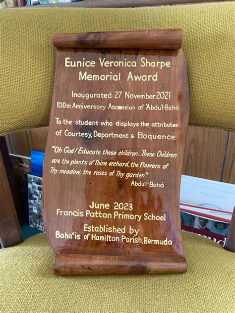 Eunice V Sharpe Memorial Award On June 21 Bernews