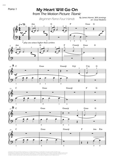 My Heart Will Go On Love Theme From Titanic Arr César Madeira By Celine Dion Sheet Music