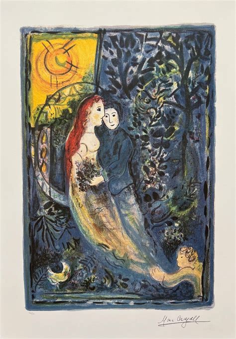 Marc Chagall Wedding Limited Edition Facsimile Signed Lithograph Art