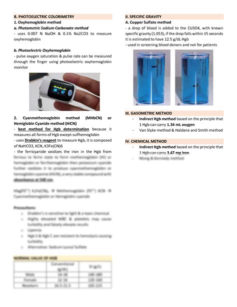 Solution Hemoglobin Hematocrit Determination Studypool