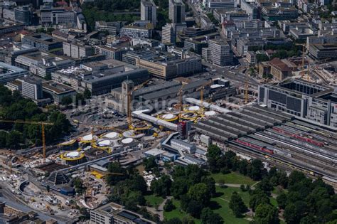 Luftbild Stuttgart Bauarbeiten Stuttgart 21 Am Hauptbahnhof In