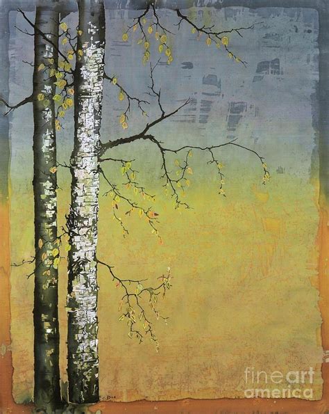 Birch In A Golden Field Tapestry Textile By Carolyn Doe Pixels