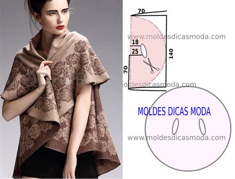 MOLDE PARA CAPA DE INVERNO Moldes Dicas Moda