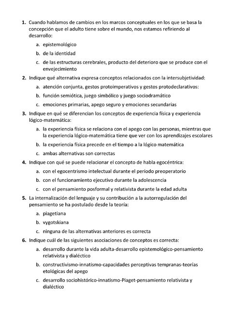 Examen Psicologia Psicolog A Del Desarrollo Educ Social