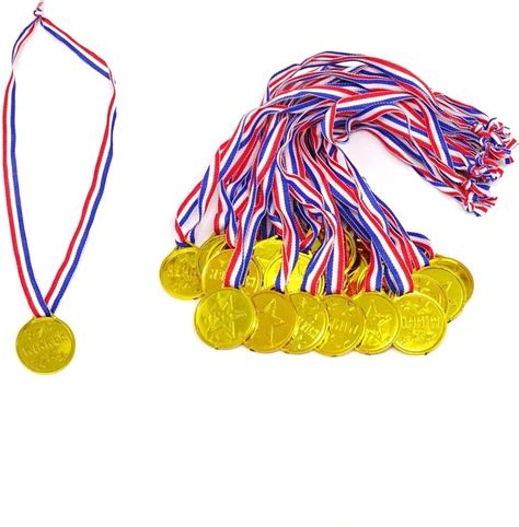 Gold Plastic Winner Award Medals For Kids 30pcs Golden