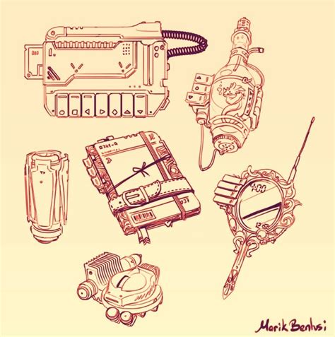 Scylle Tech Random Item Sketches By Marikbentusi On Newgrounds