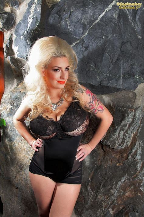 Busty Pinup September Carrino Teases In Her Black Lingerie Outside Porn Pictures Xxx Photos