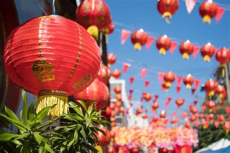 Premium Photo | Chinese new year lanterns in china town.