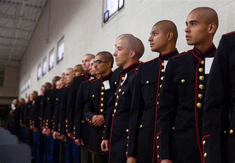 Recruits With Kilo Company 3rd Recruit Training Battalion Receive A