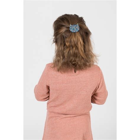 Meow Hair Slide Fleuri Nude Ardoise Papa Pique Et Maman Coud