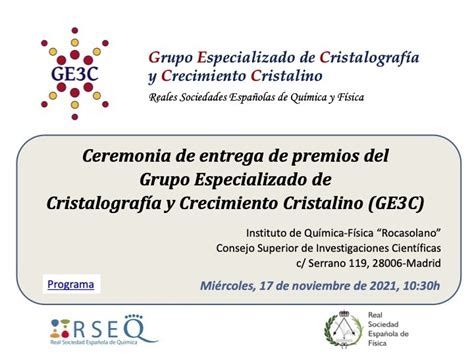 Ceremonia De Entrega De Premios Del Ge3c Ge3c Rseq Y Rsef