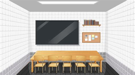 Classroom Interior Design With Furniture And Decoration 3356752 Vector Art At Vecteezy