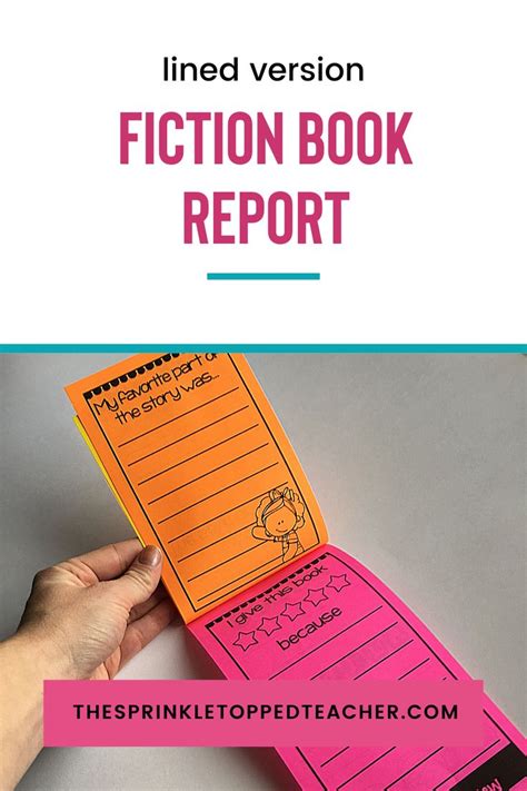 Fiction Book Report Template | Lined Version | Book report 2nd grade