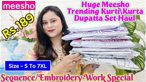 Huge Meesho Kurti Kurta Dupatta Set Haul Starting Rs Trending