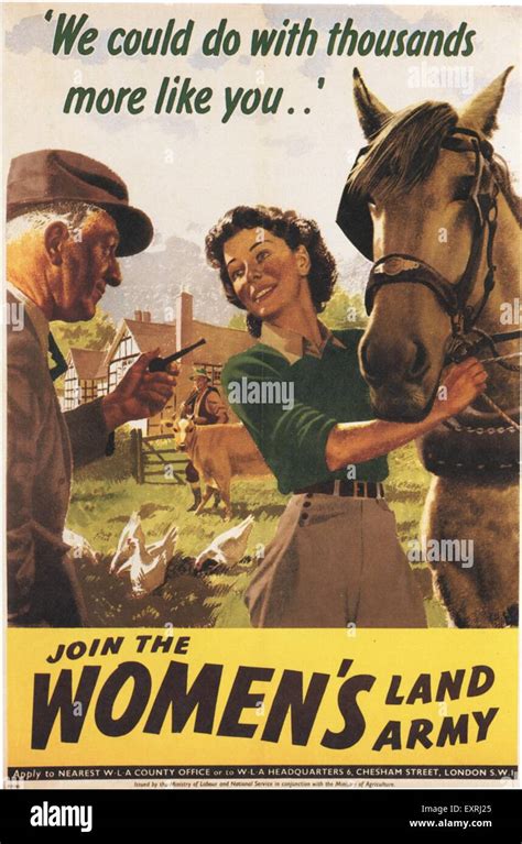 S Uk Womens Land Army Poster Stock Photo Alamy