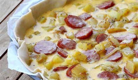 Irr Sistible Quiche Campagnarde Aux Saucisses Fum Es Et Pommes De Terre