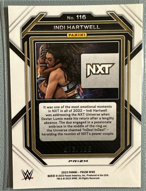 Panini Prizm Wwe Red Prizm Indi Hartwell Ebay