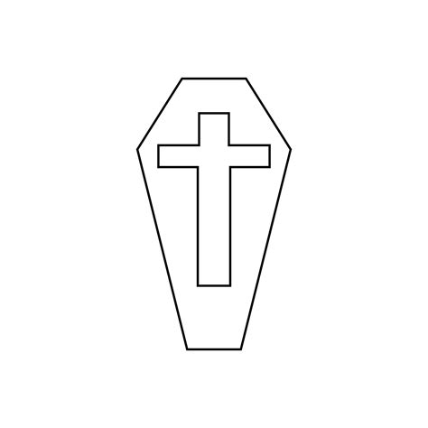 Hand Drawn Halloween Coffin Outline 11265422 Vector Art at Vecteezy