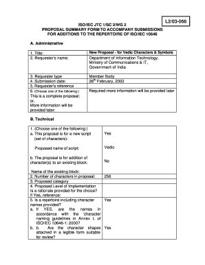 Fillable Online Unicode Vedic Proposal Summery Form Fax Email Print