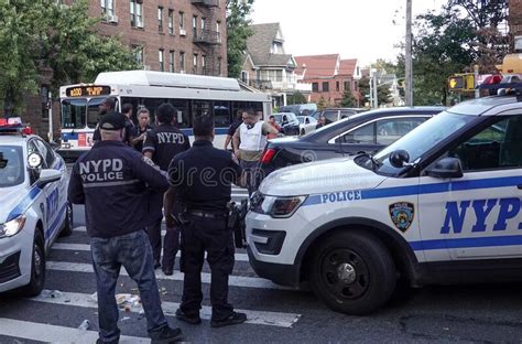 New York Police Department Activity On Scene Of An Incident In Brooklyn Editorial Photo Image