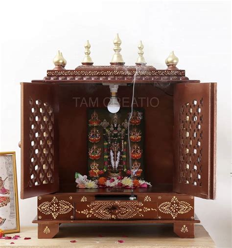 TAM Creatio Wooden Pooja Mandir |Indian| |Hindu| |Decoration| |Puja ...