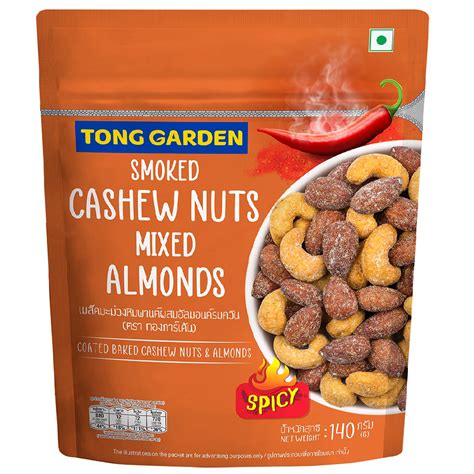 tong garden smoked spicy cashew nuts mixed almonds  villa market