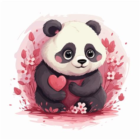 Linda Pareja De Osos Panda Abrazando Ilustraci N Vectorial Vector Premium