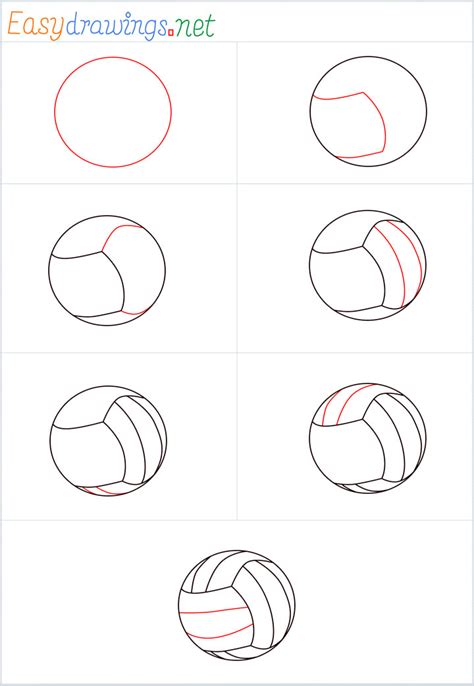 How To Draw A Volleyball Step By Step Easy Phase