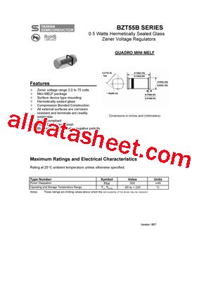 Bzt B V Datasheet Pdf Taiwan Semiconductor Company Ltd