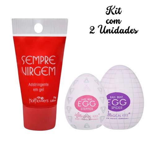 Kit C Sempre Virgem Lubrificante Feminino HotFlowers E Masturbador Masculino Egg Sex Shop