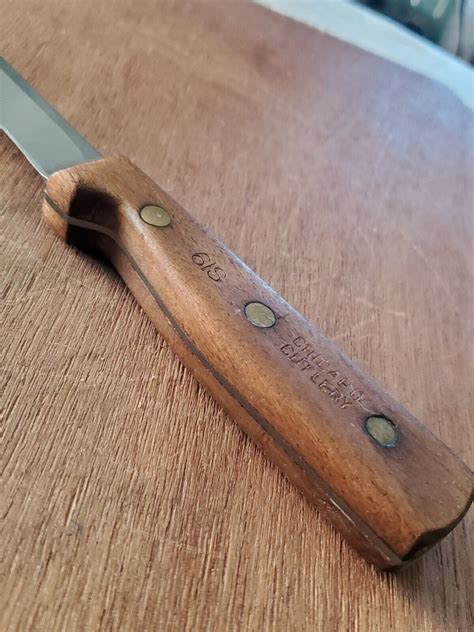 Vintage Chicago Cutlery S Stiff Boning Knife Walnut Handle Vgc