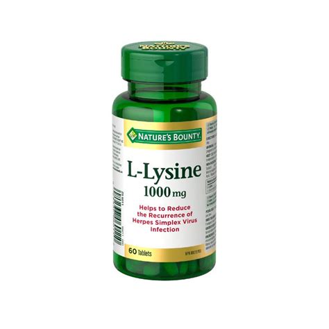 Buy Natures Bounty L Lysine 1000mg 60 Tablets For 1249 Lifeplus