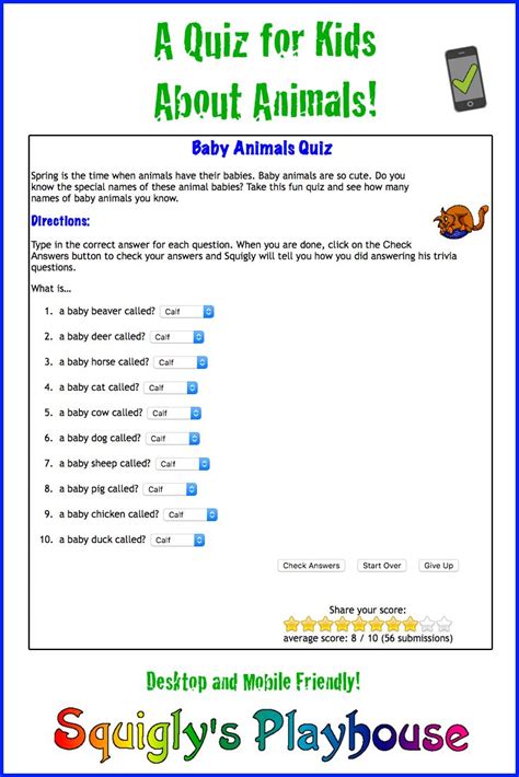 Baby Animals Names Quiz