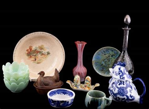 Antique Czech, Hand Painted, Glass & Porcelain